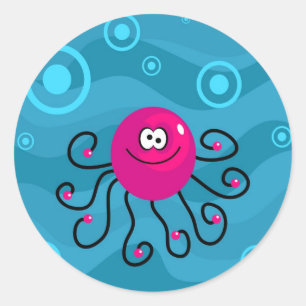 Sticker Rond Pieuvre funky