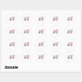 Sticker Rond Pig as skater avec skate (Feuille)