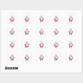 Sticker Rond Pig at Boxing with Boxing gloves (Feuille)