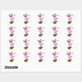 Sticker Rond Pig dit T-shirts et cadeaux roses (Feuille)