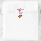 Sticker Rond Pig dit T-shirts et cadeaux roses (Sac)