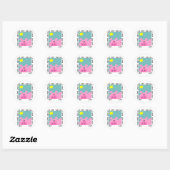 Sticker Rond Pig dit T-shirts et cadeaux roses (Feuille)