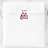 Sticker Rond Pig-loo Drôle de Pun Igloo (Sac)