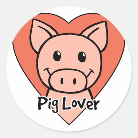 Sticker Rond Pig lover (Devant)