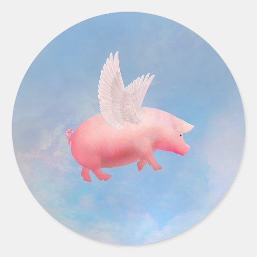Sticker Rond Pig volant (Devant)