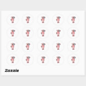 Sticker Rond Pig with coffee pot (Feuille)