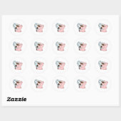 Sticker Rond Pig with Cup of Coffee (Feuille)
