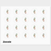 Sticker Rond Pig with Flower Lily (Feuille)