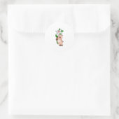 Sticker Rond Pig with Flower Lily (Sac)