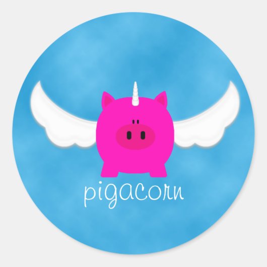 Sticker Rond Pigacorn volant (Devant)