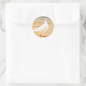 Sticker Rond Pigeon blanc mou (Sac)