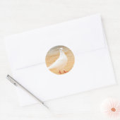 Sticker Rond Pigeon blanc mou (Enveloppe)