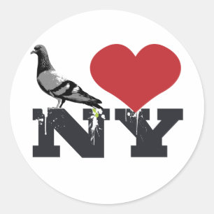 Sticker Rond Pigeon de NY