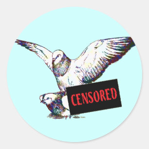 Sticker Rond Pigeons Mating : Censuré !