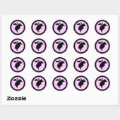 Sticker Rond Piggy volant (Feuille)