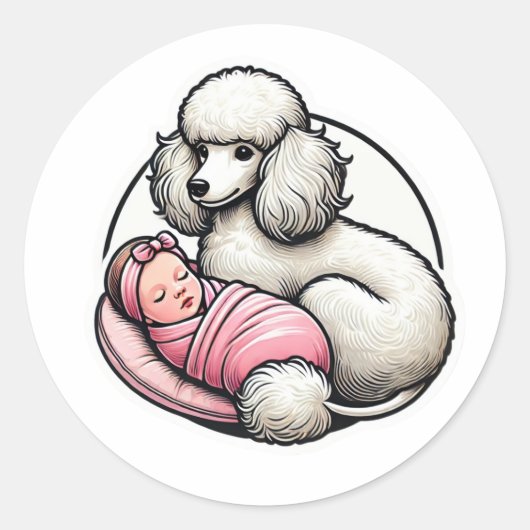 Sticker Rond Pignon mignon pour elle (Devant)