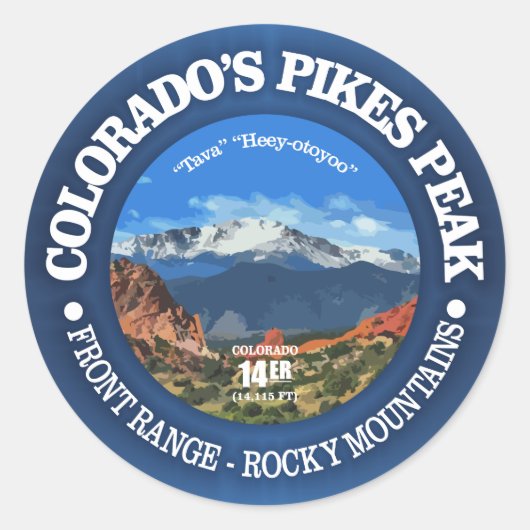 Sticker Rond Pikes Peak (Devant)