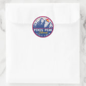 Sticker Rond Pikes Peak Colorado Mountain Camping Souvenirs (Sac)