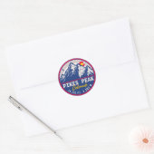 Sticker Rond Pikes Peak Colorado Mountain Camping Souvenirs (Enveloppe)