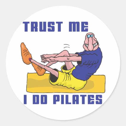 Sticker Rond Pilates amusants (Devant)
