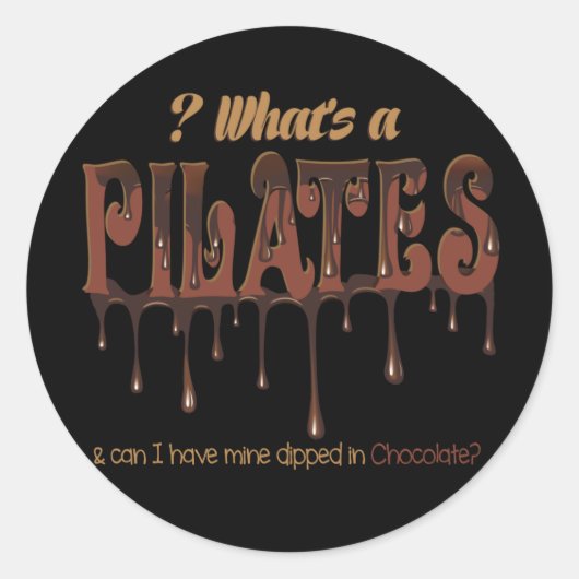 Sticker Rond Pilates amusants trempés dans du chocolat (Devant)