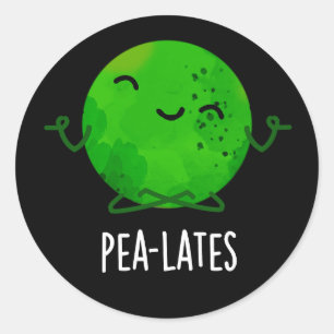 Sticker Rond Pilates de pois amusants Pun de pois Pun de pois f