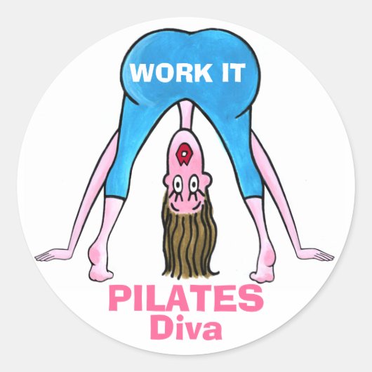 Sticker Rond PILATES Diva (Devant)