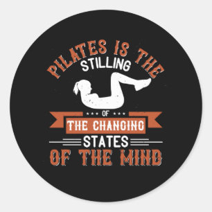 Sticker Rond Pilates Est En Train D'Étayer Des États Changeants