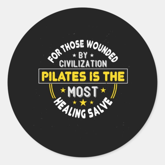 Sticker Rond Pilates Est Le Salve Le Plus Guérison (Devant)