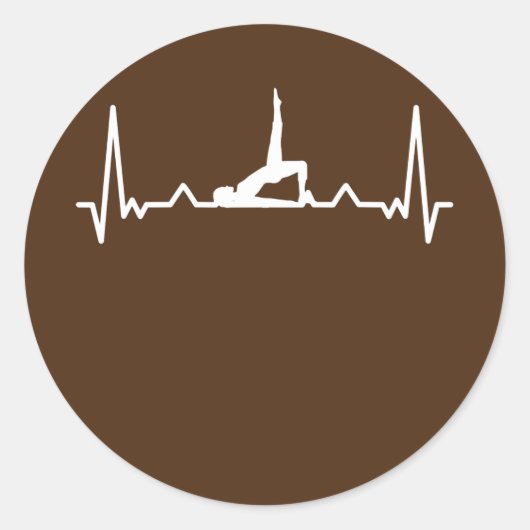 Sticker Rond Pilates Workout Heartbeat (Devant)
