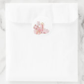 Sticker Rond Pile cadeau Mariage rose (Sac)