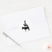 Sticker Rond Pile d'animaux, Cheval, Chien, Chat, Coq (Enveloppe)