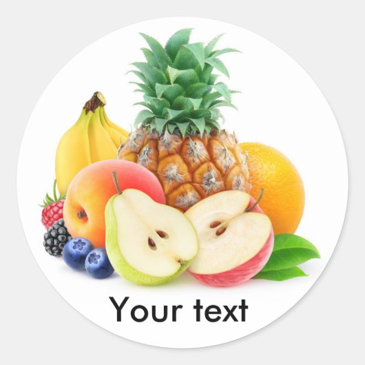 Sticker Rond Pile de fruits frais (Devant)