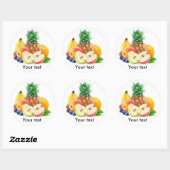 Sticker Rond Pile de fruits frais (Feuille)