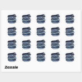 Sticker Rond Pile de jean bleu (Feuille)