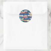 Sticker Rond Pile de livres (Sac)