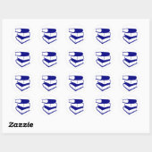 Sticker Rond Pile De Livres Bleus (Feuille)