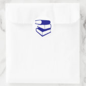 Sticker Rond Pile De Livres Bleus (Sac)