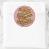 Sticker Rond Pile De Livres - Pastel (Sac)