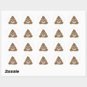 Sticker Rond Pile De Poo Emoji (Feuille)