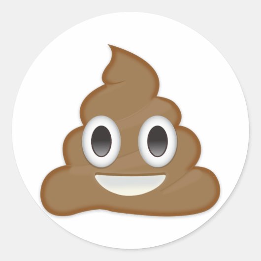 Sticker Rond Pile De Poo Emoji (Devant)