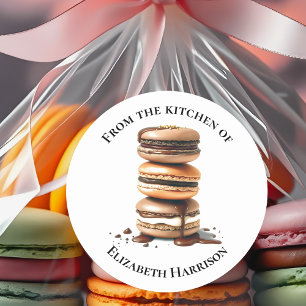 Sticker Rond Pile de trois Macarons de la cuisine de