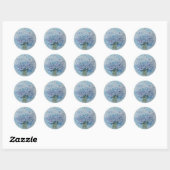 Sticker Rond Pile douce Anémonique Cluster sur bleu clair (Feuille)