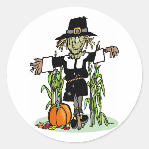 Sticker Rond Pilgrim Scarecrow
