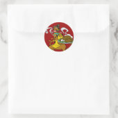 Sticker Rond Pilgrim Scooby-Doo With Turkey (Sac)