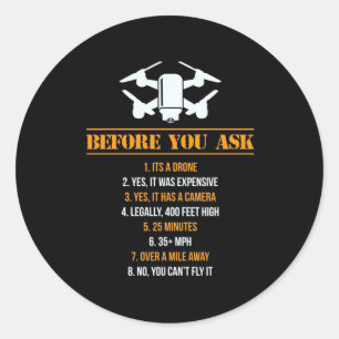 Sticker Rond Pilote de Before You Ask