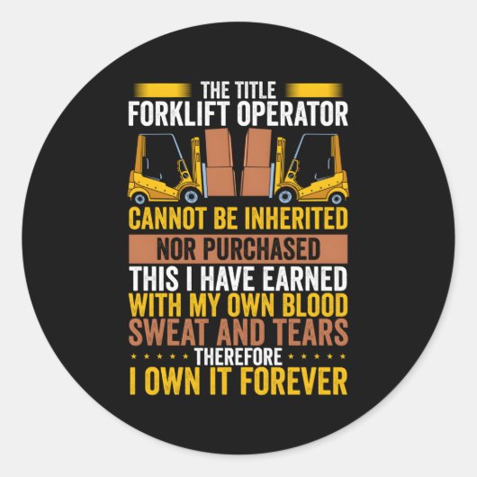 Sticker Rond Pilote de chariot élévateur (Devant)