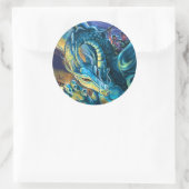 Sticker Rond Pilote de dragon bleu (Sac)