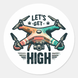 Sticker Rond Pilote de drone