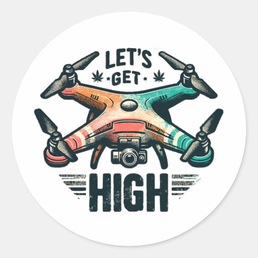 Sticker Rond Pilote de drone (Devant)